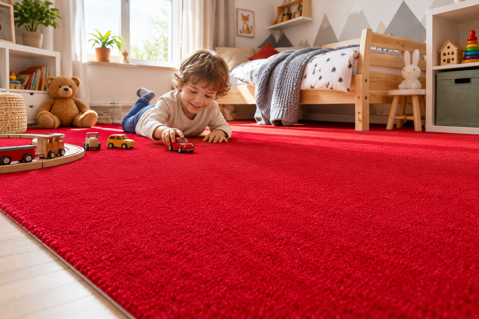 Sunlit Playtime on the Red Carpet (1)